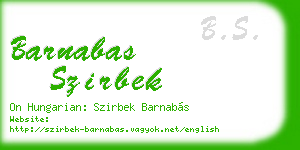 barnabas szirbek business card