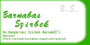 barnabas szirbek business card